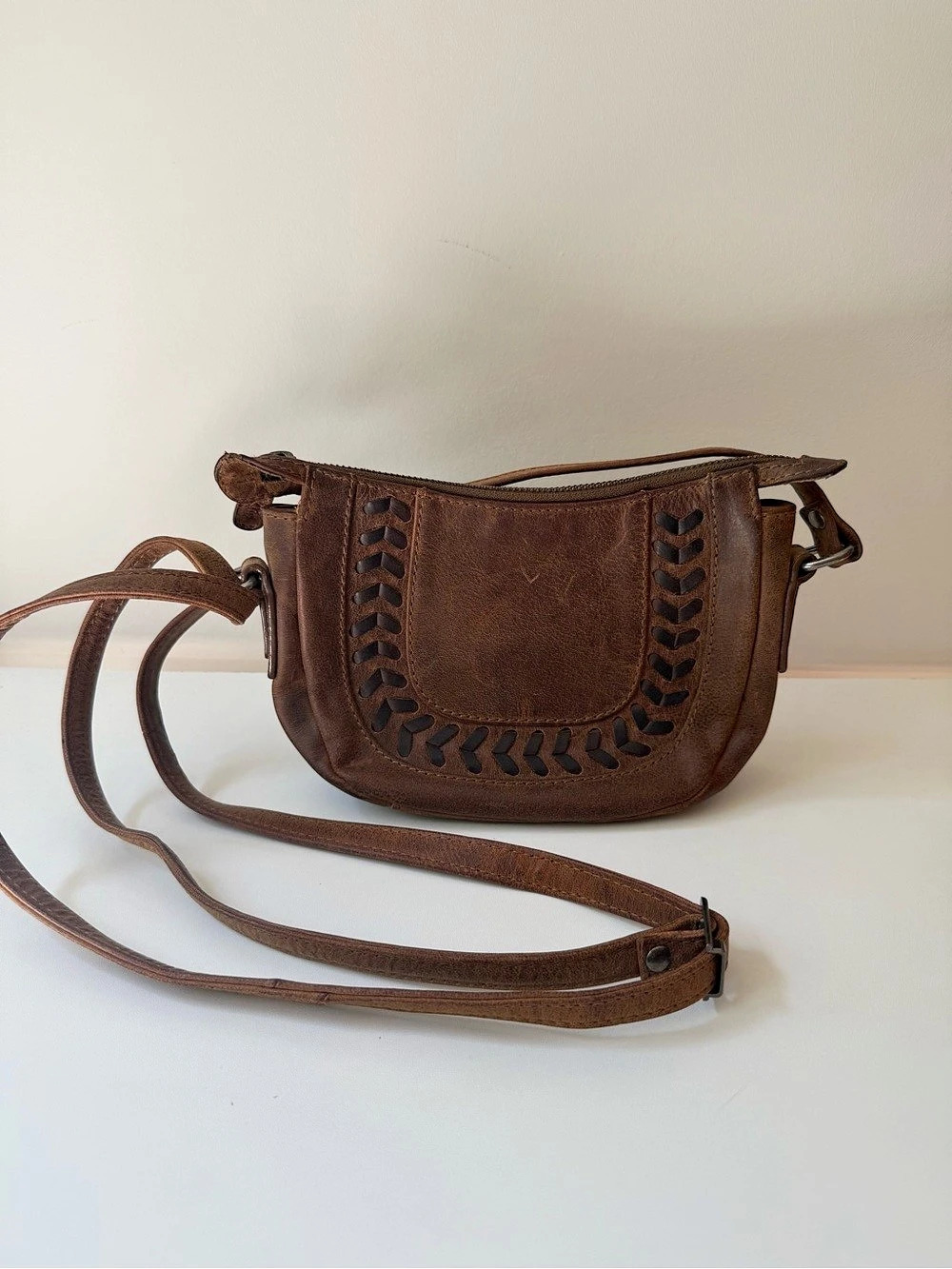 Adrian Klis Leather Crossbody Bag in Brown
